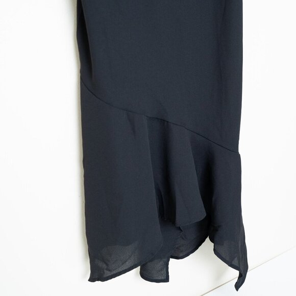 Monki Tiered Midi Dress Cowl Neck Black Y2K EU 38 - Picture 9 of 11